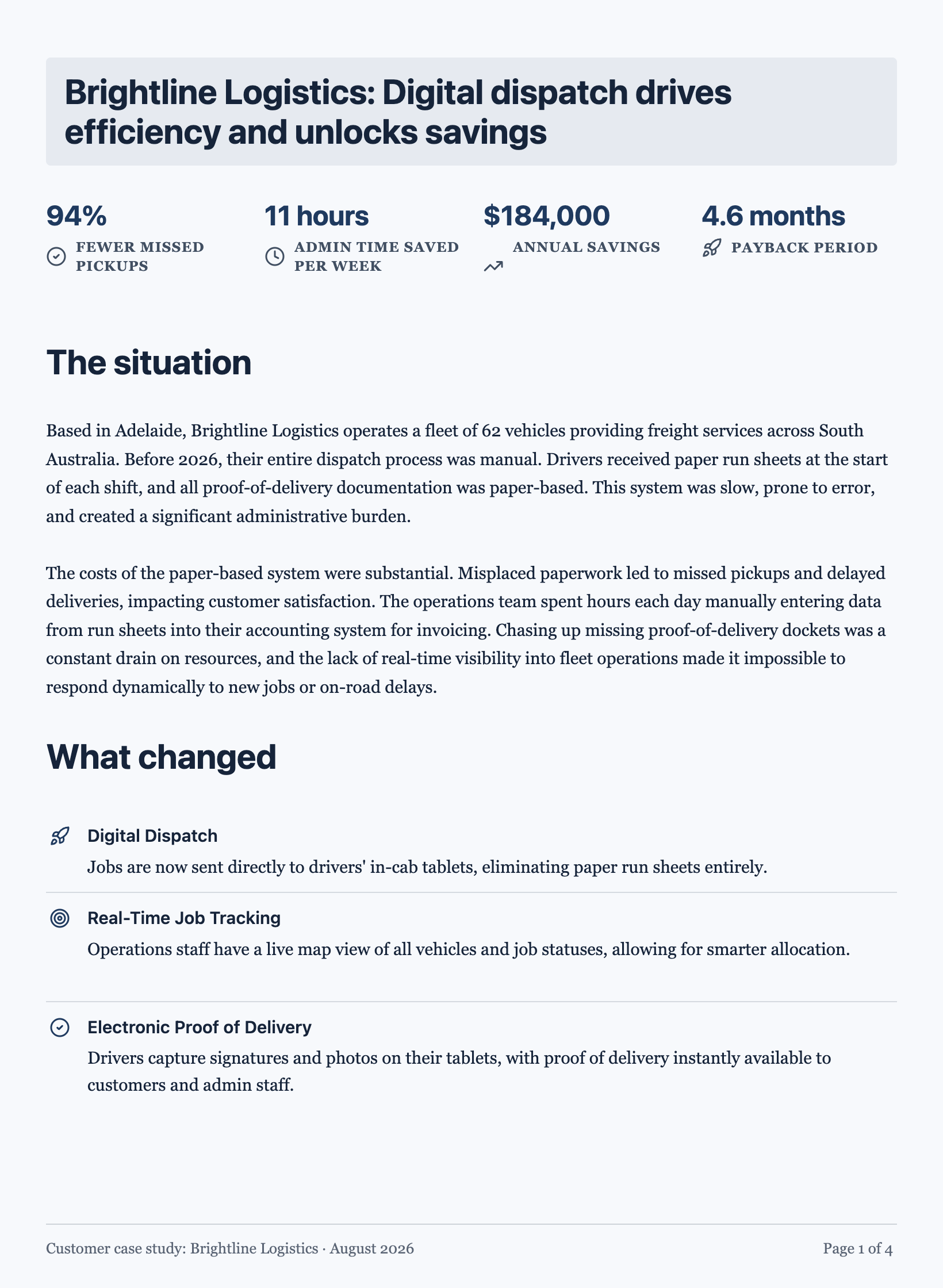 Customer case study example