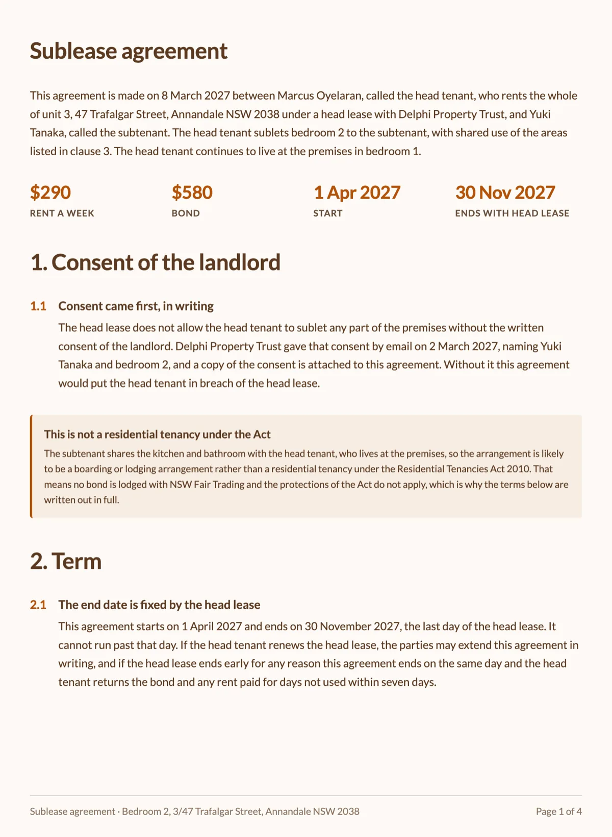 Sublease agreement template with the head lease consent recorded example