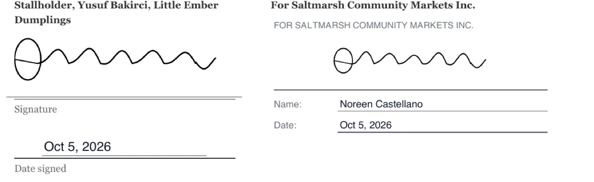 Sign an event vendor agreement online example