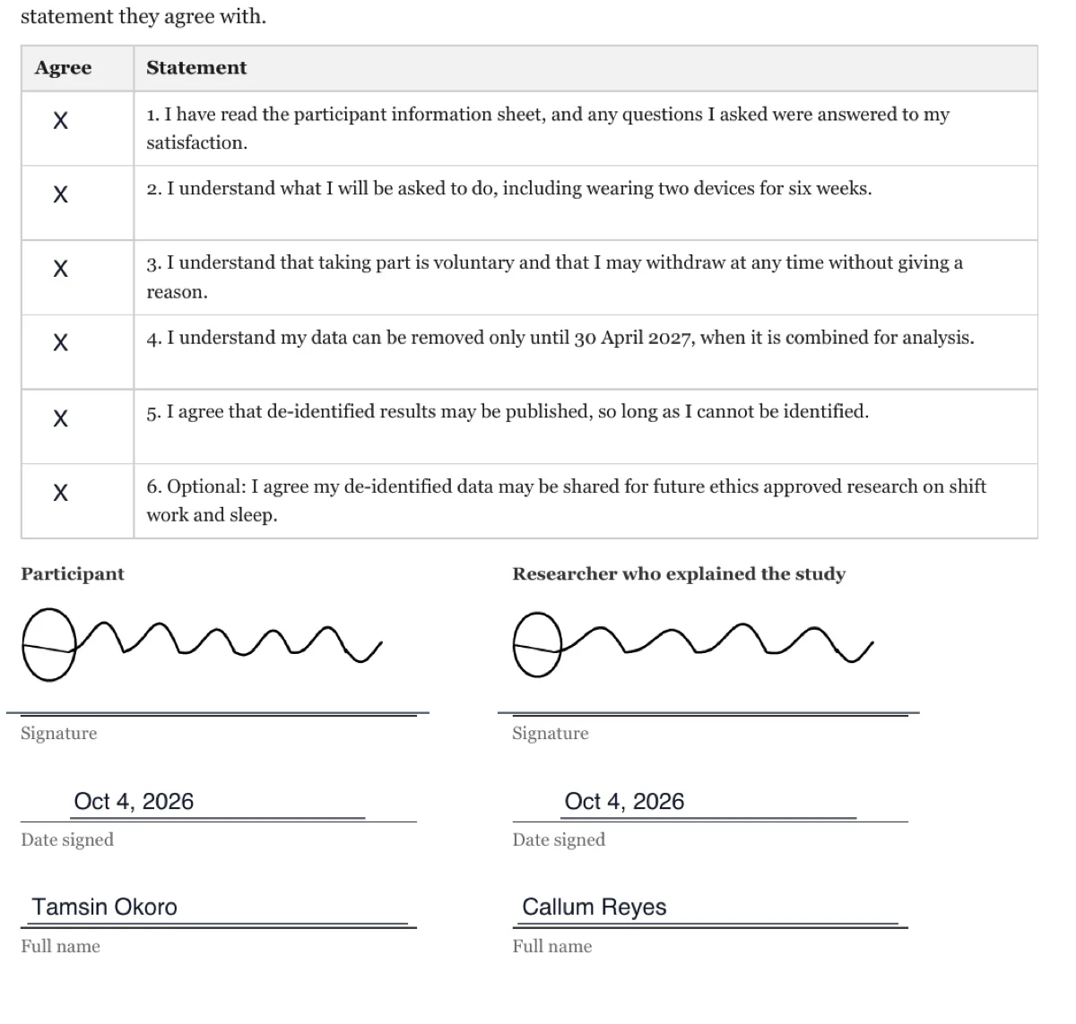 Sign a research participant consent form online example