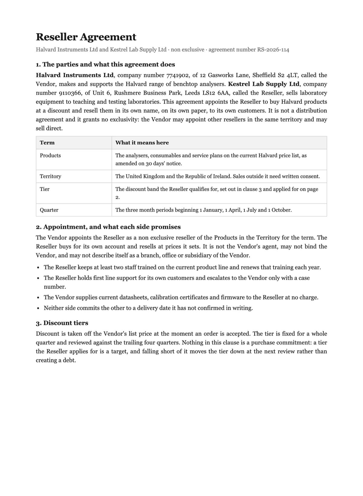 Sign a reseller agreement online example