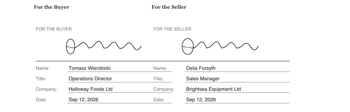 Sign a sales contract online example