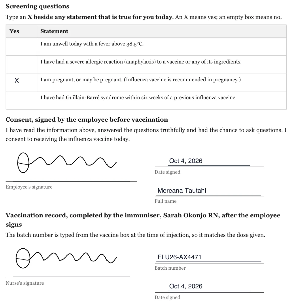 Sign a vaccination consent form online example