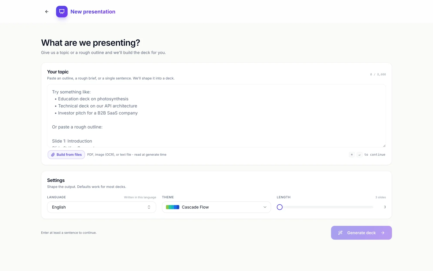The presentation generator