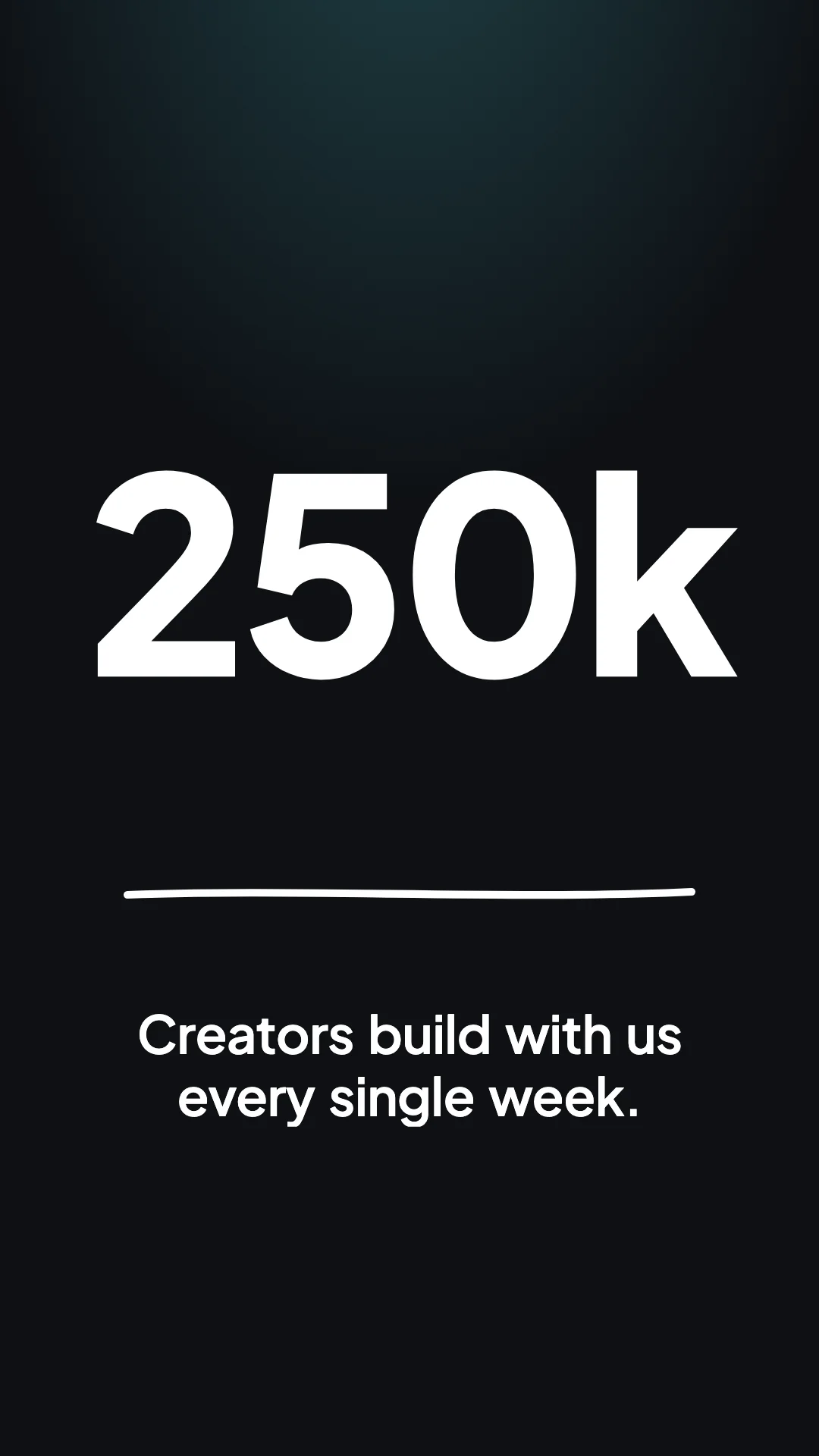 A vertical video frame with a large statistic and a supporting sentence underneath