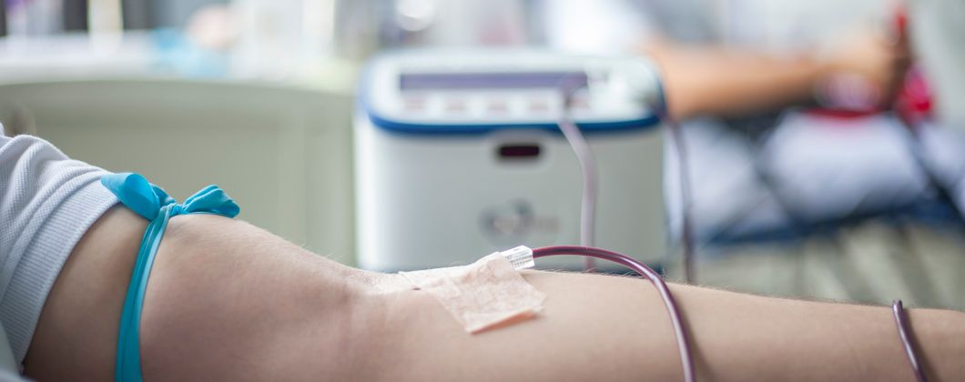 arm during blood donation process