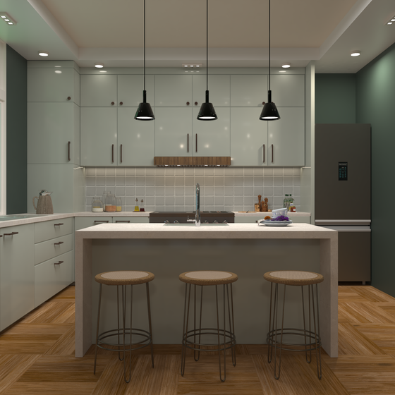 white shaker kitchen