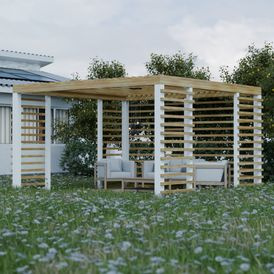 wooden pergola backyard