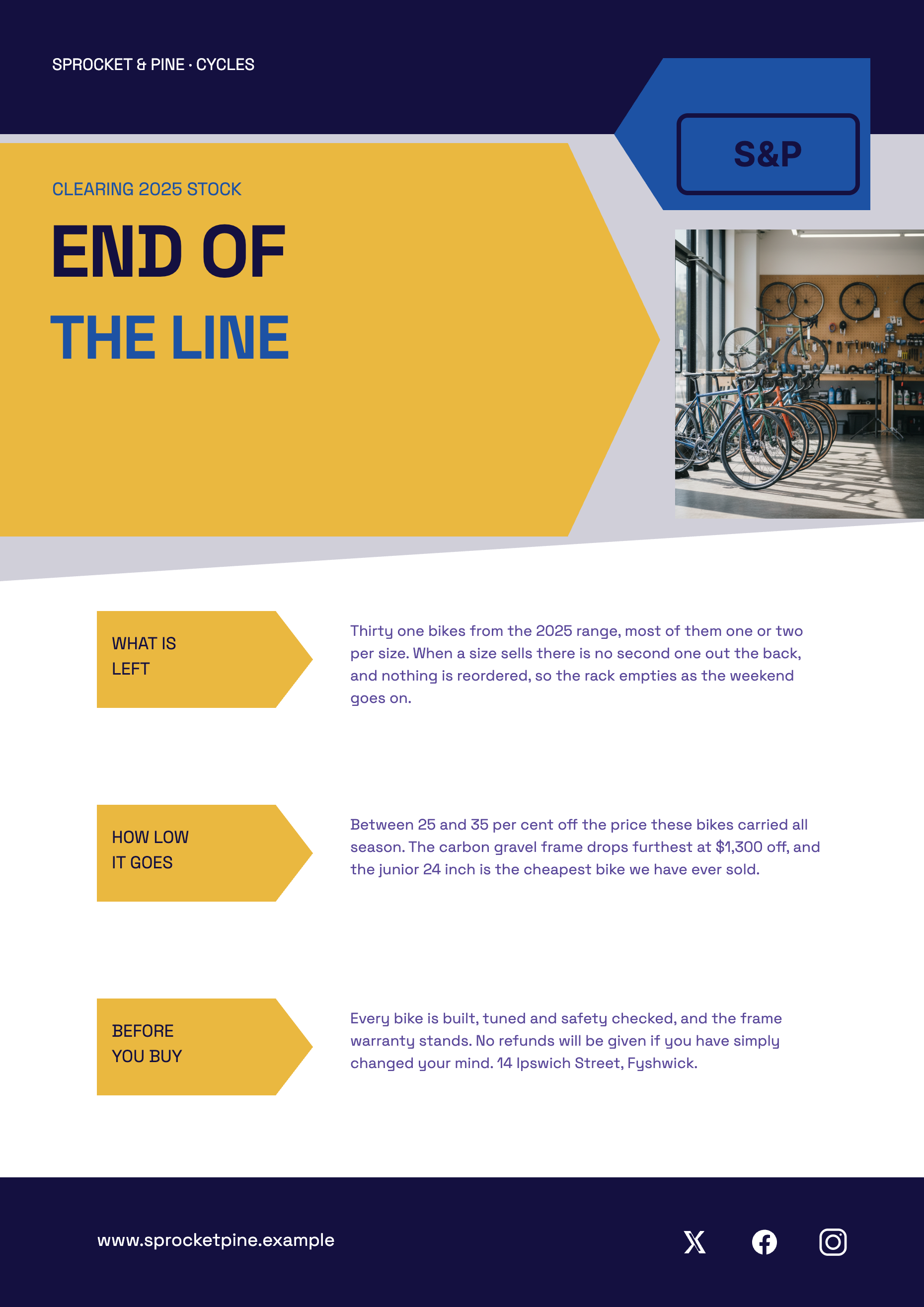 Clearance sale flyer example