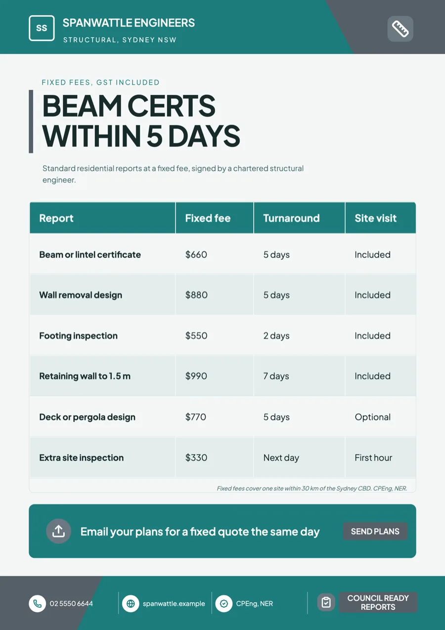 Engineering consultancy flyer for residential structures example