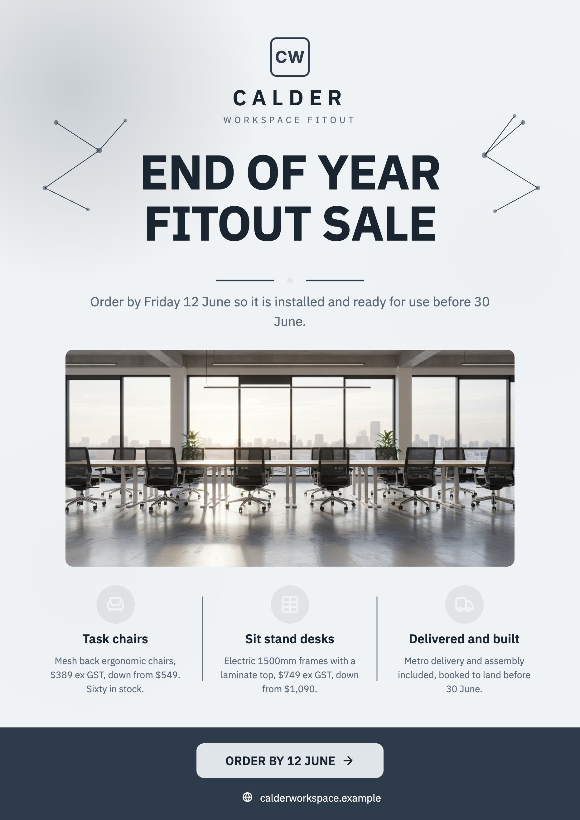End of financial year sale flyer example
