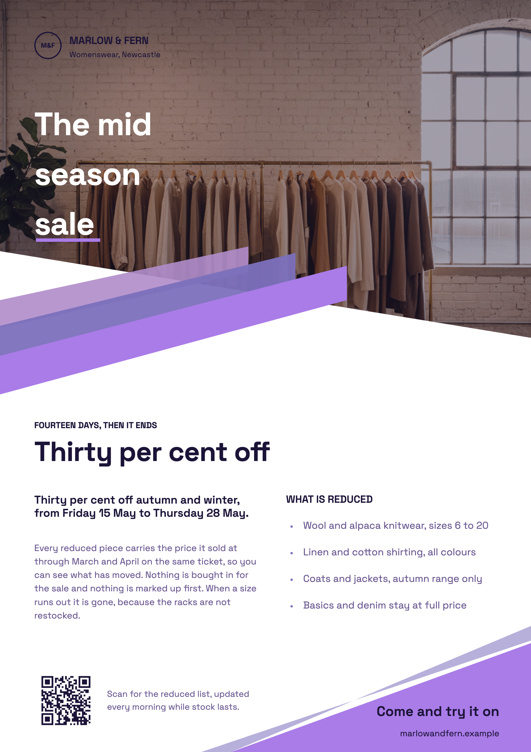 Fashion sale flyer example