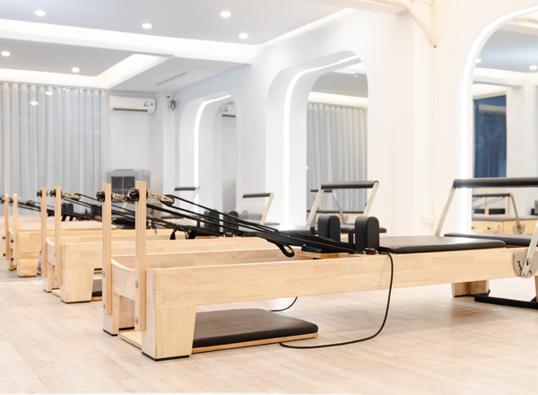 pilates studio wooden reformers