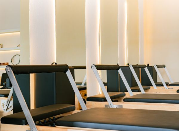 modern pilates studio multiple reformer machines