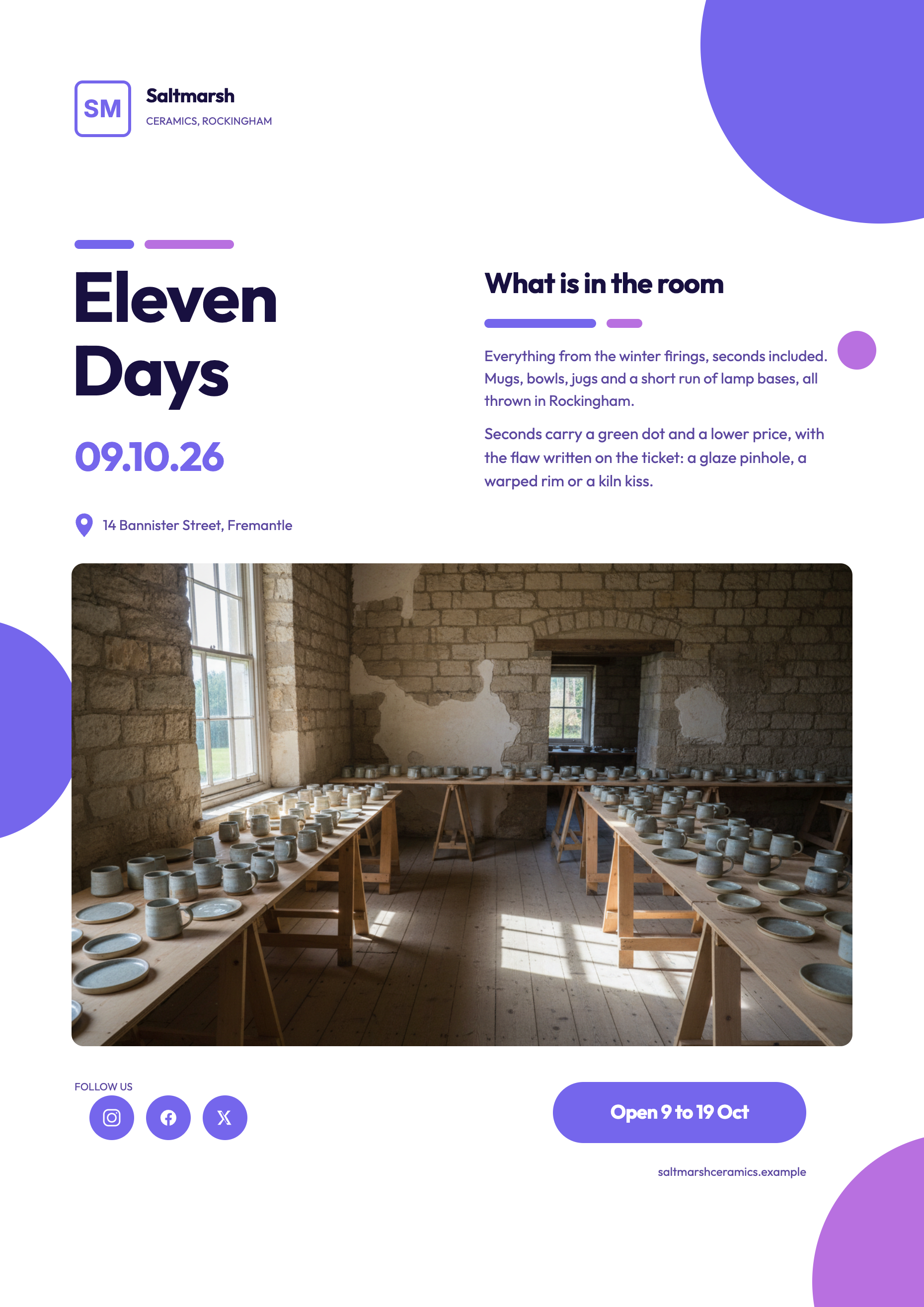 Pop up shop flyer example