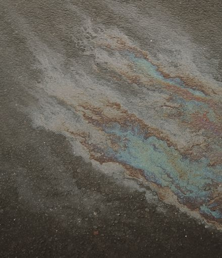 dirty stained concrete pavement
