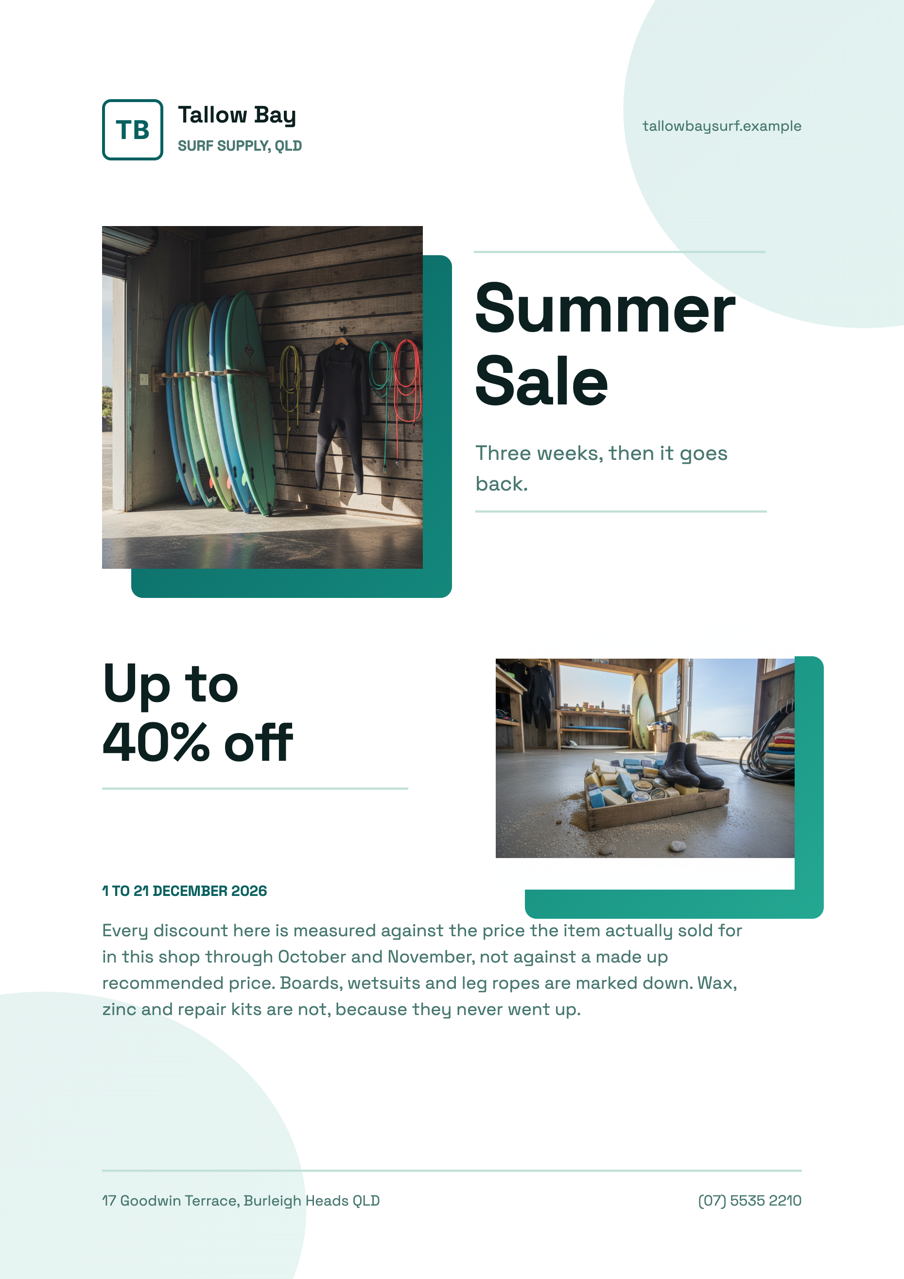 Summer sale flyer example