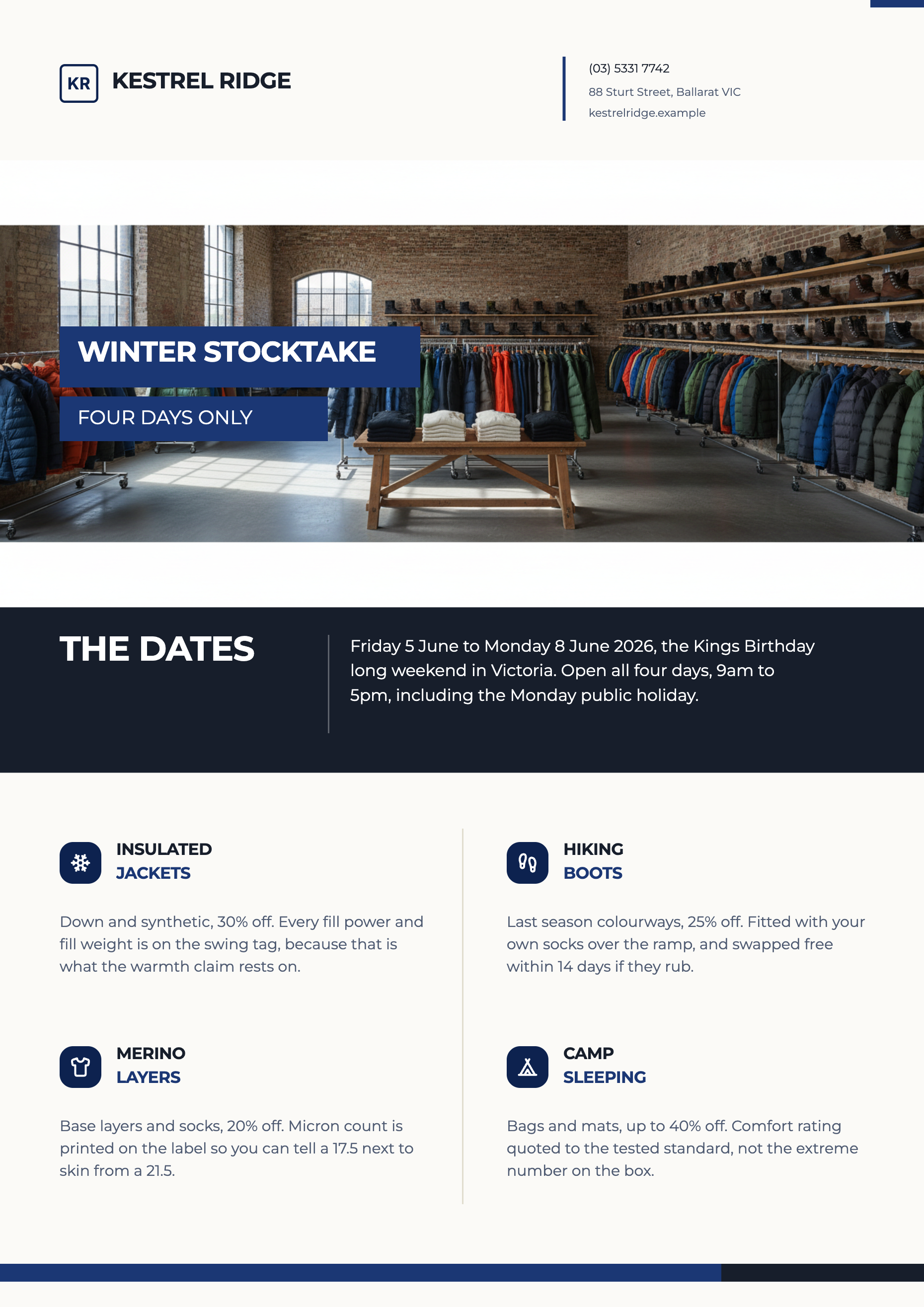 Winter sale flyer example