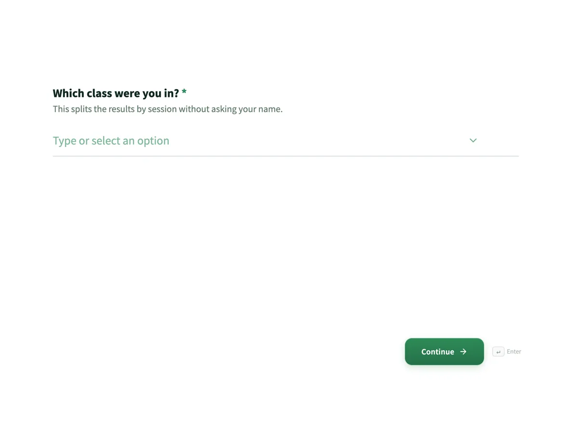 Top of the course evaluation form that separates teaching from materials example