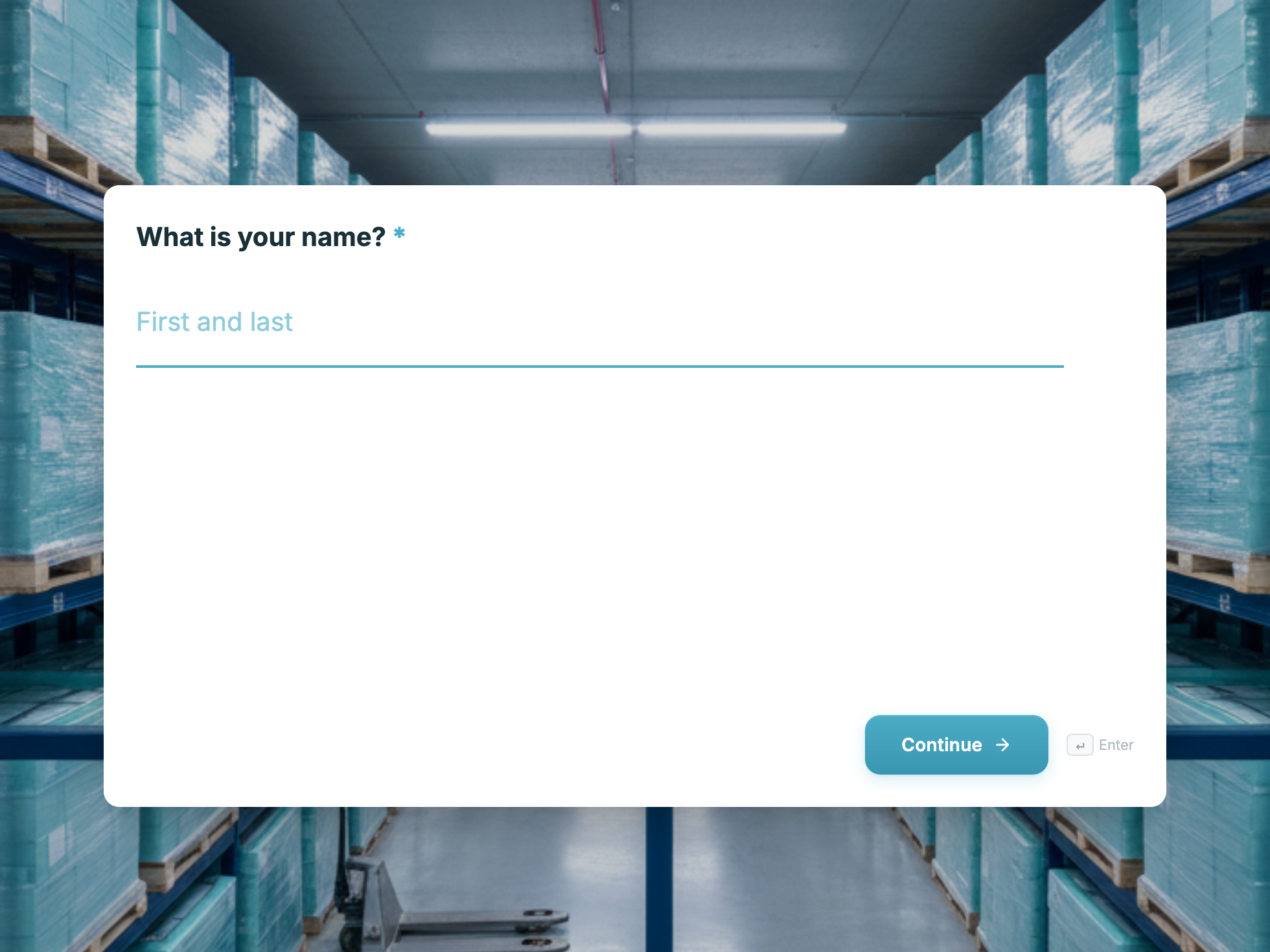 Welcome screen of the demo request form example