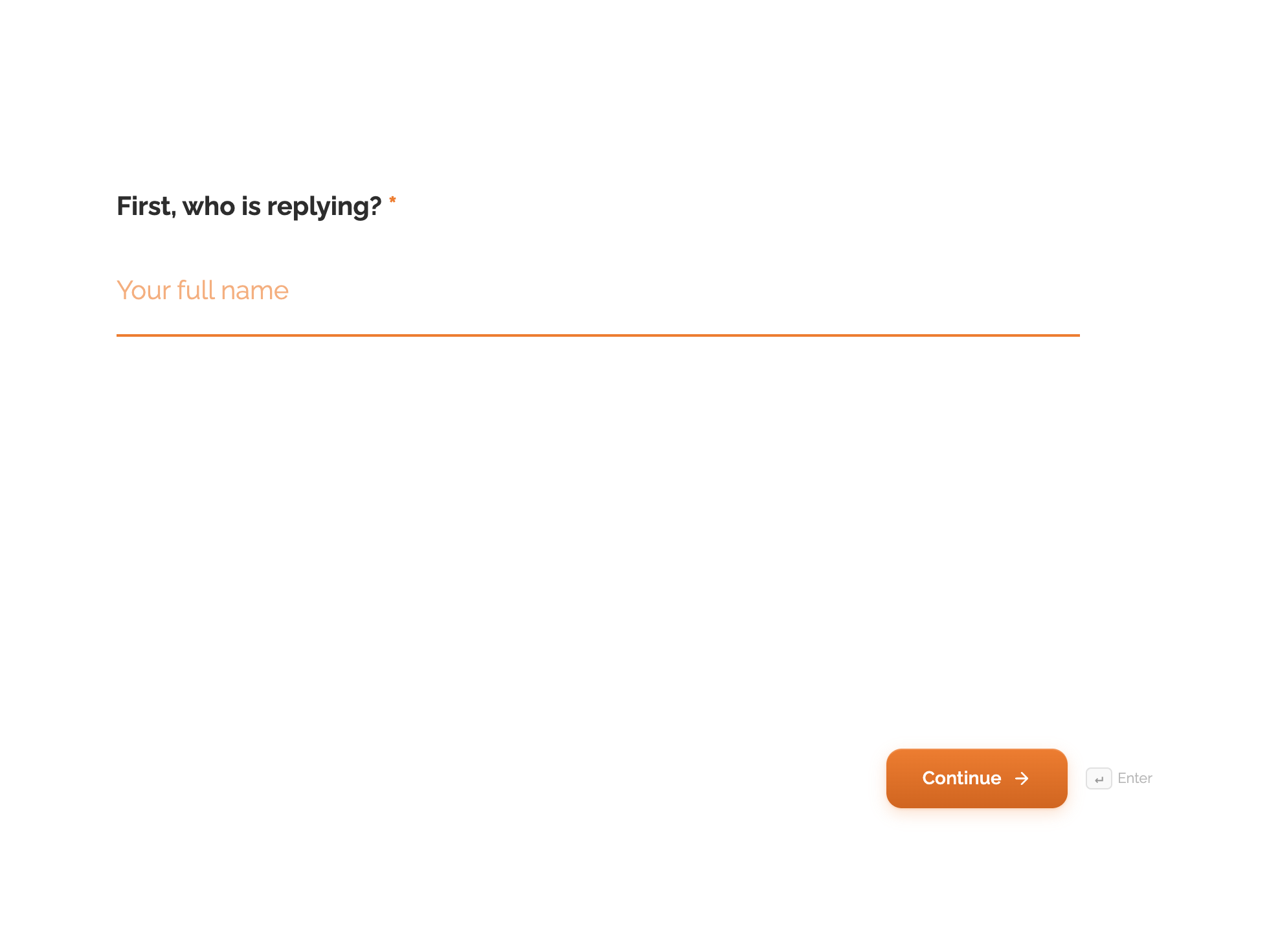 Wedding RSVP form example