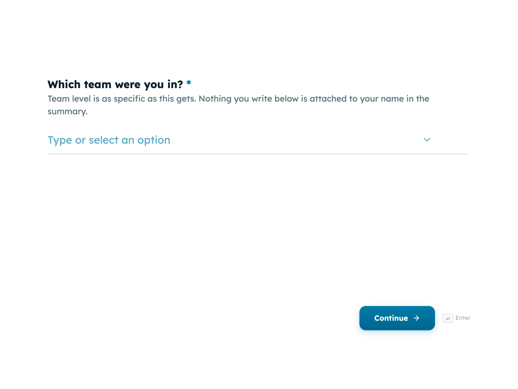 Welcome screen of the exit interview form example