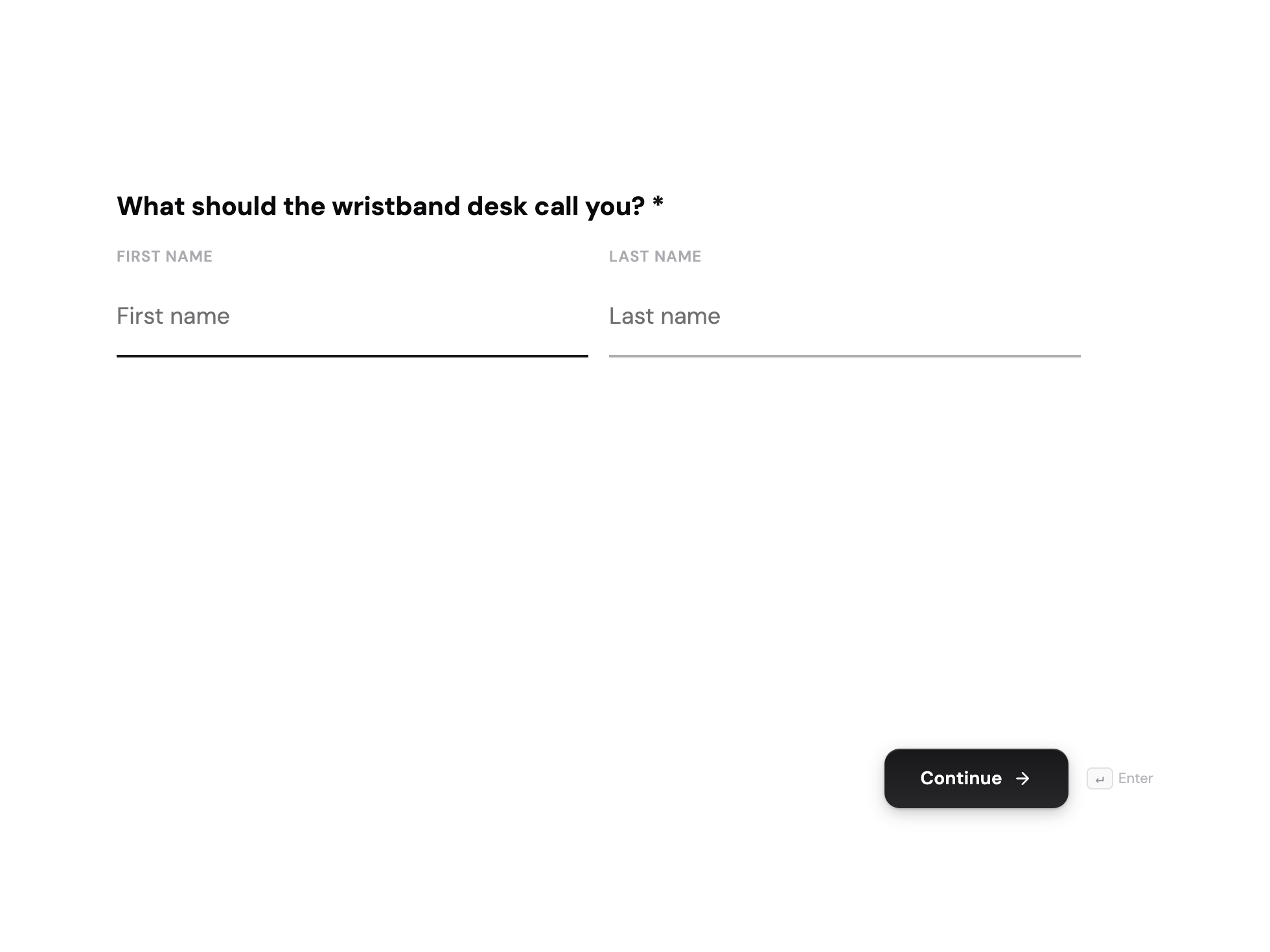 Open day registration form example