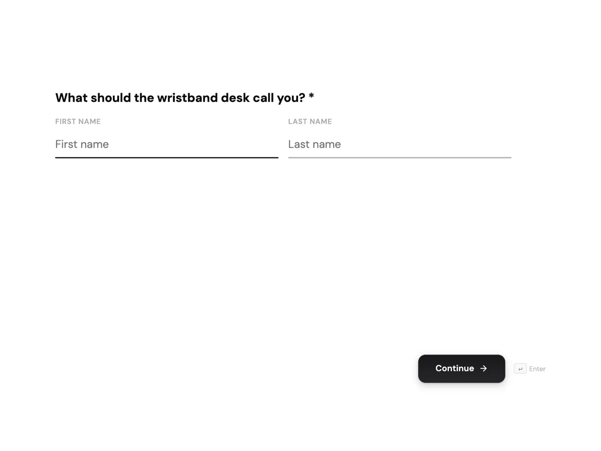 Open day registration form example