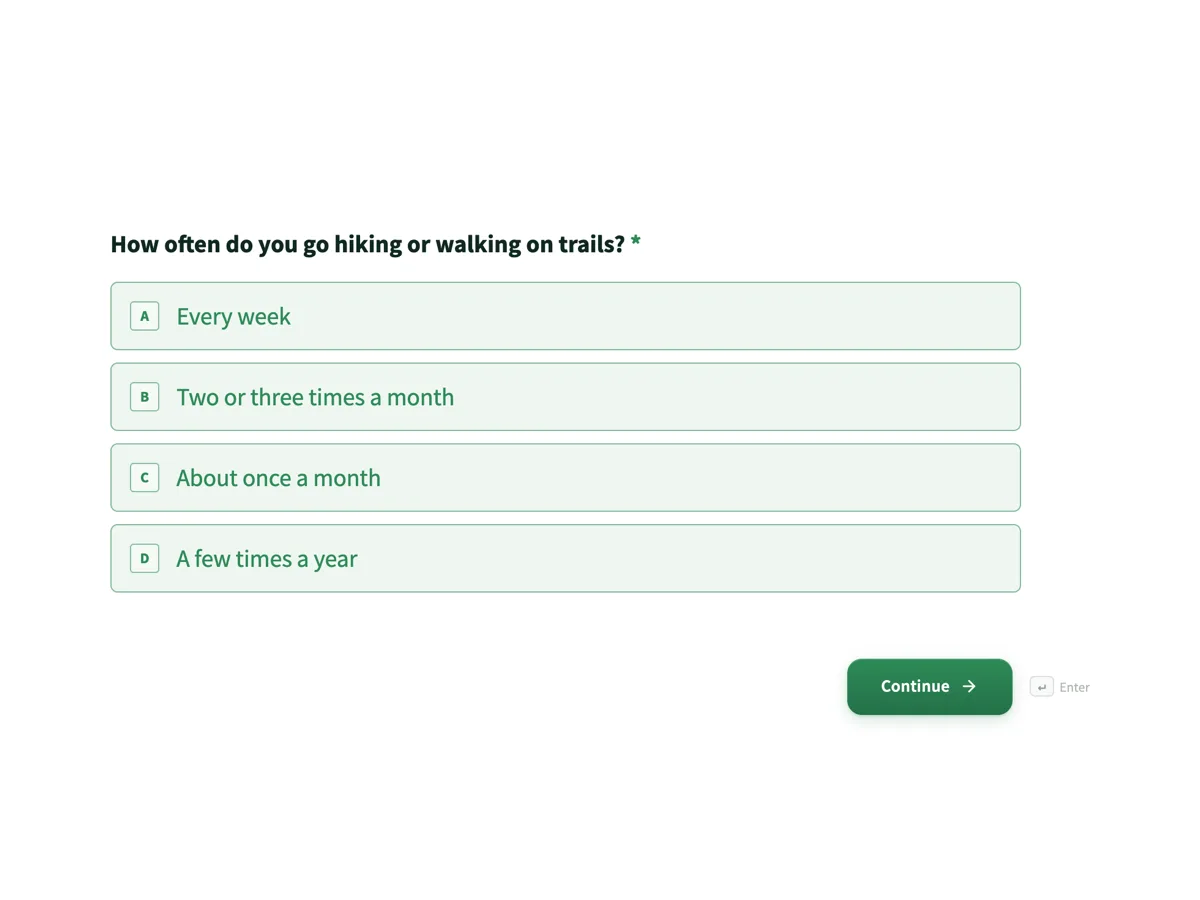 Pricing survey template with the four Van Westendorp questions example