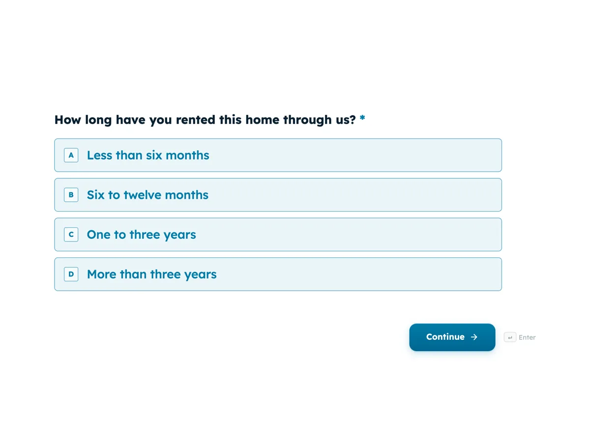 Tenant satisfaction survey template on repairs, contact and renewal example