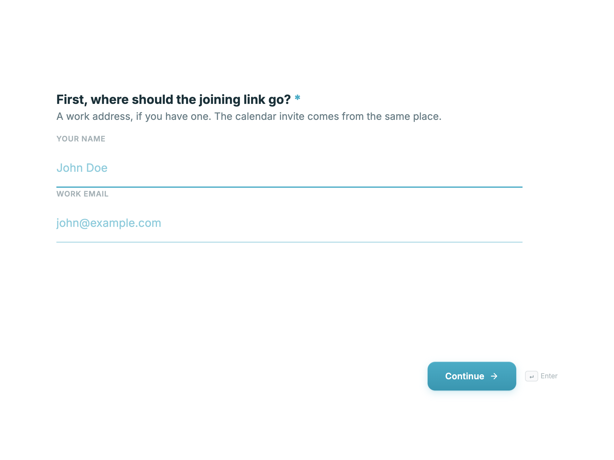 Webinar registration form example