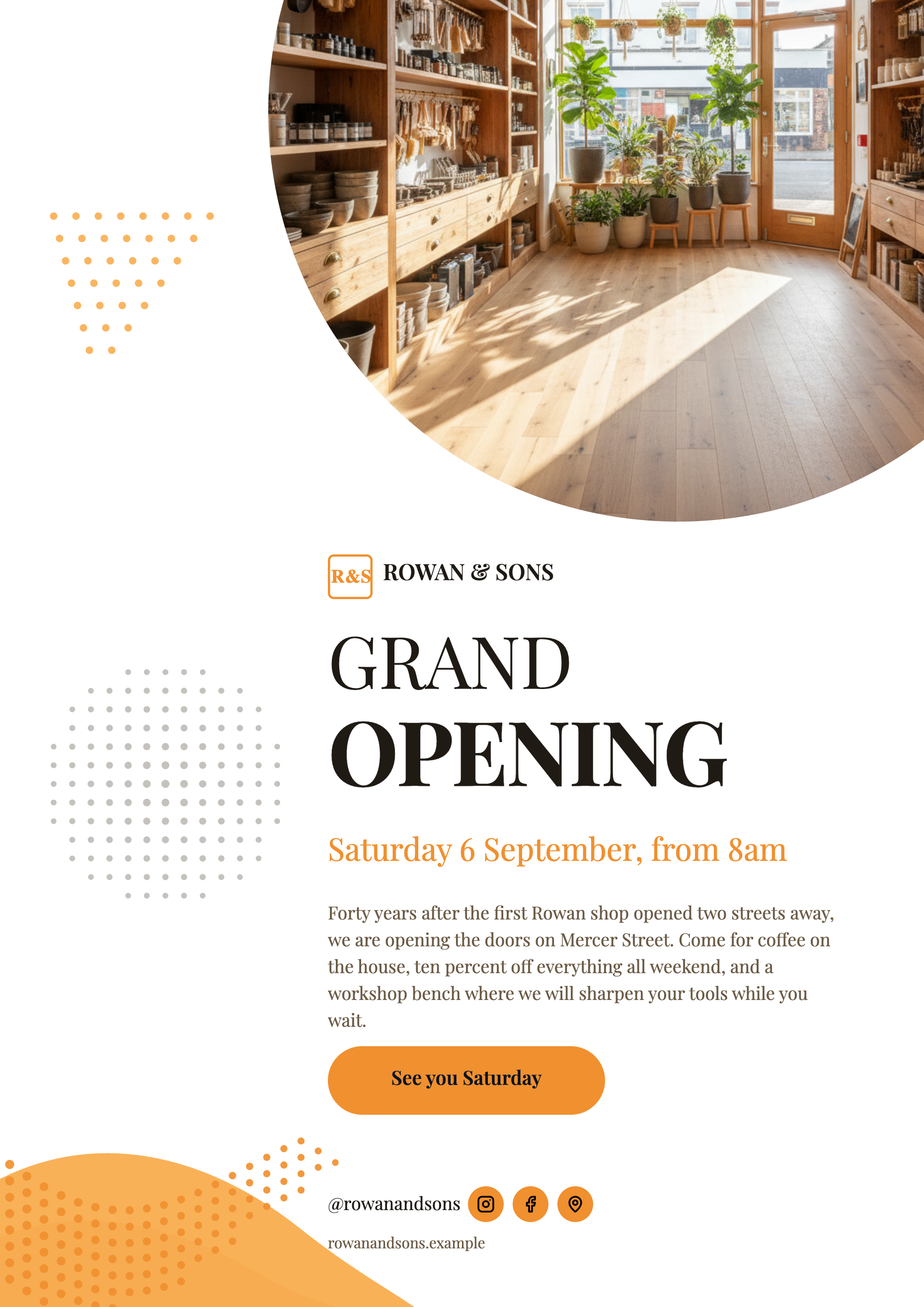 Grand opening flyer example