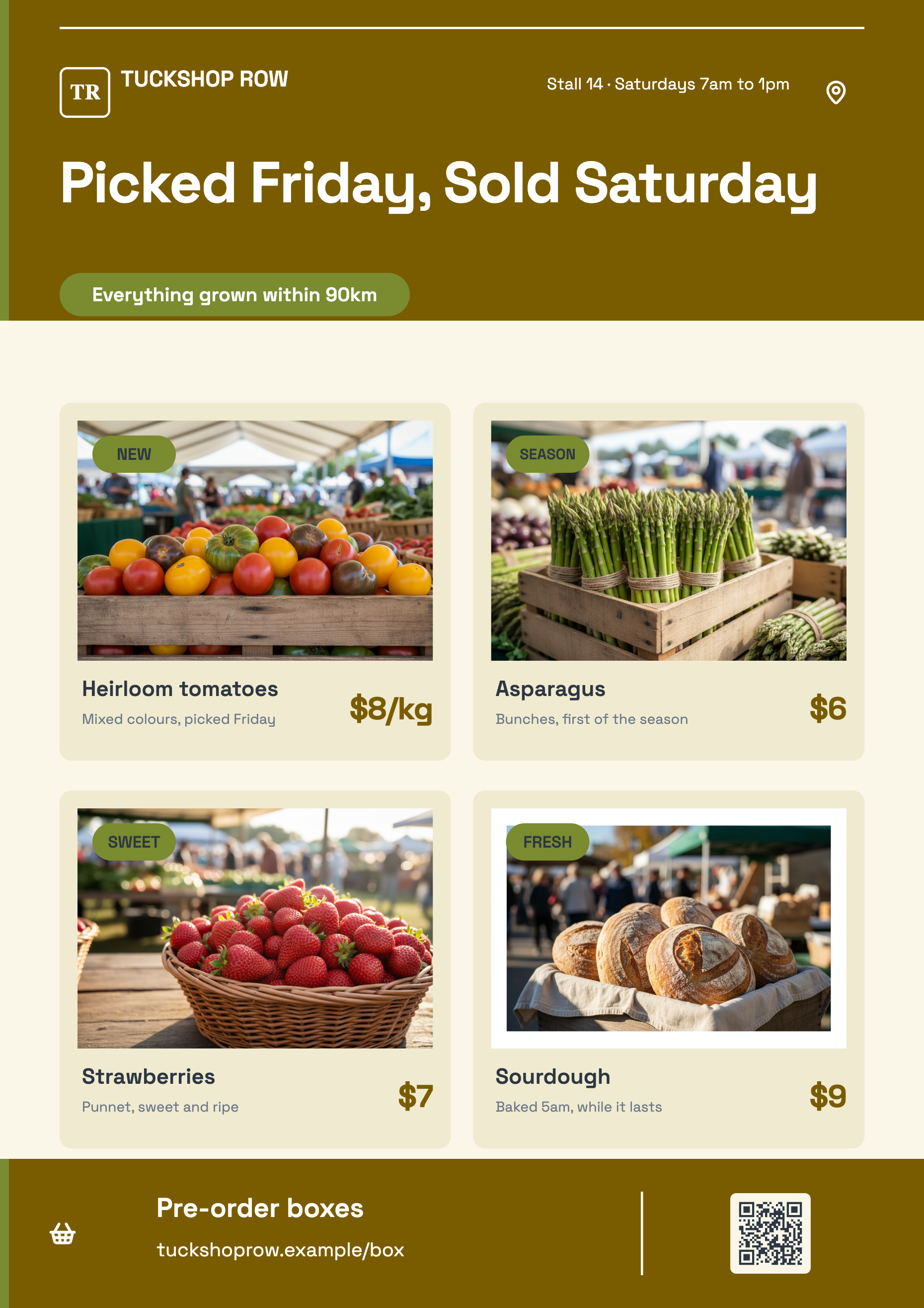 Market stall flyer example