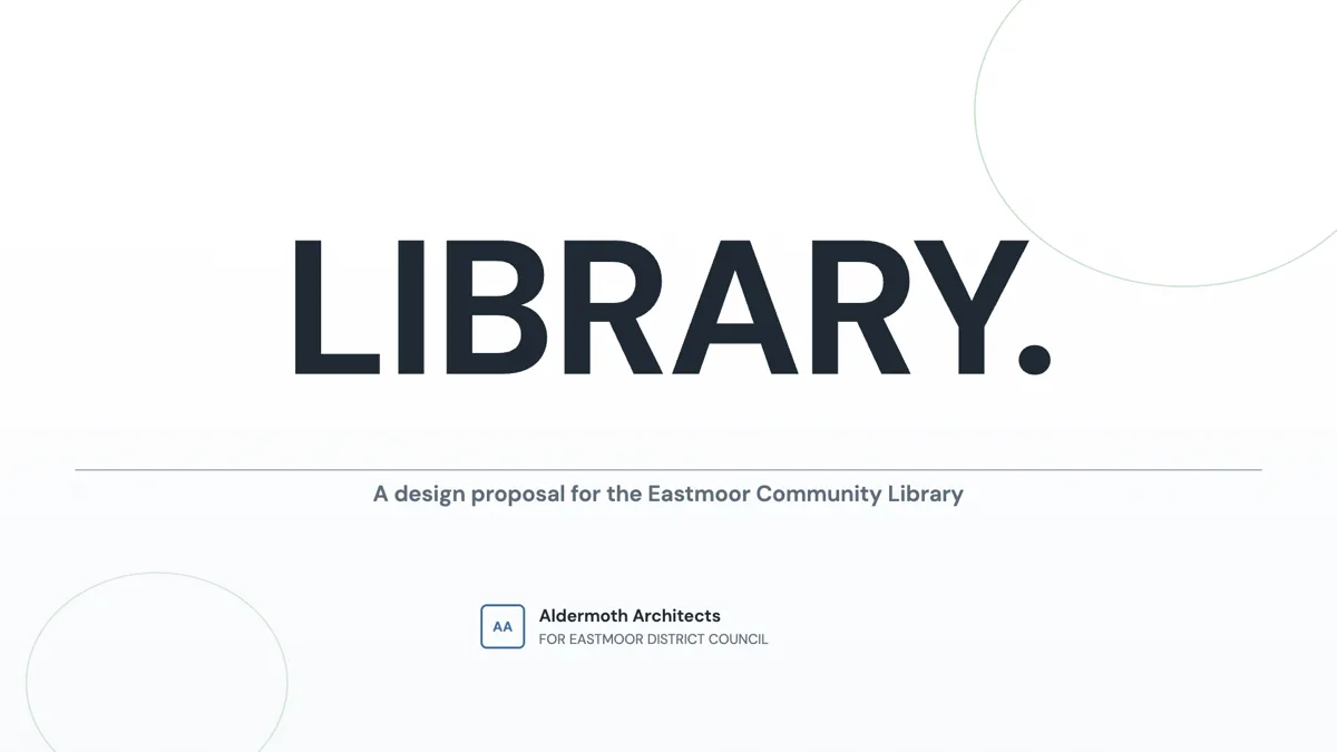 Architecture proposal deck from concept to fee example