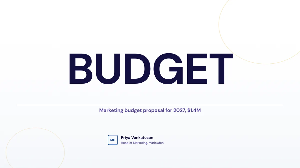 Budget proposal presentation: where every dollar goes example