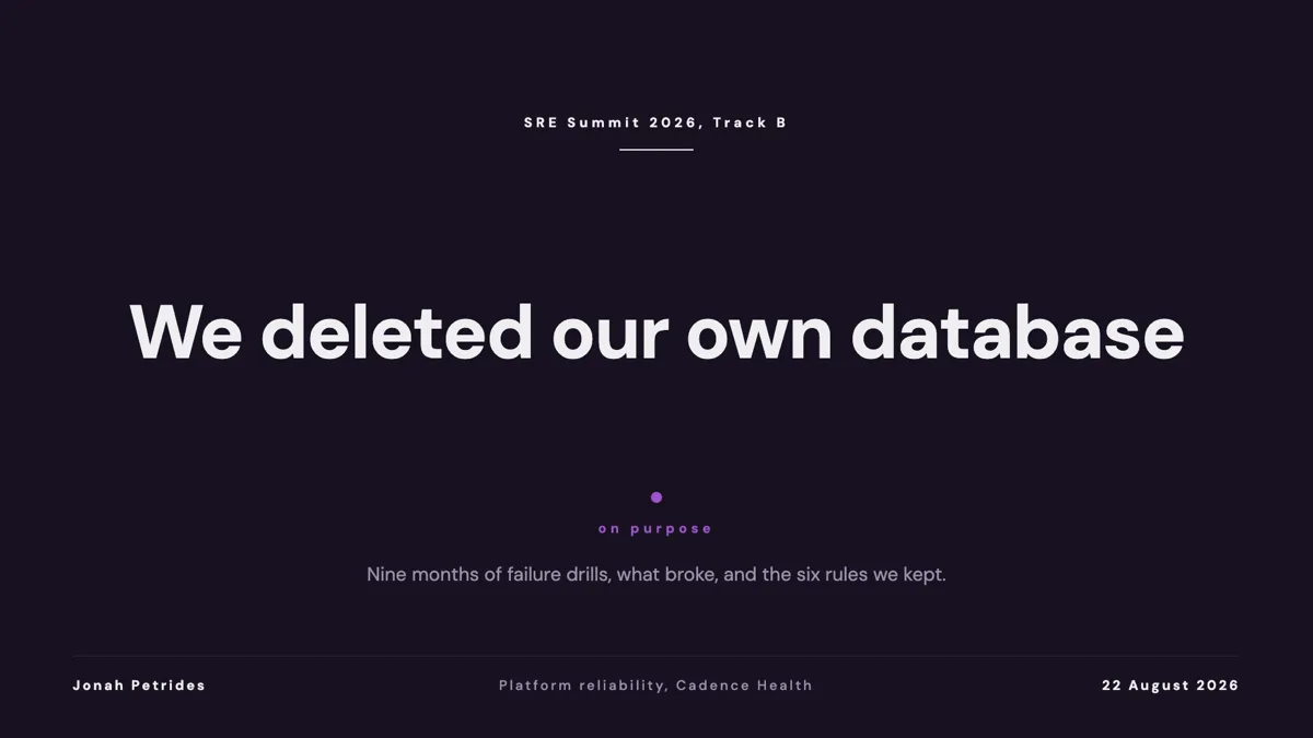 Conference talk deck example