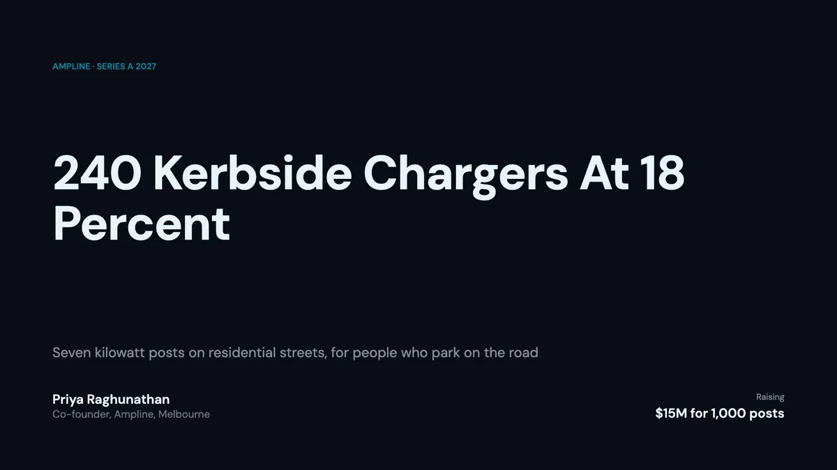 EV charging pitch deck with utilisation broken out by site example