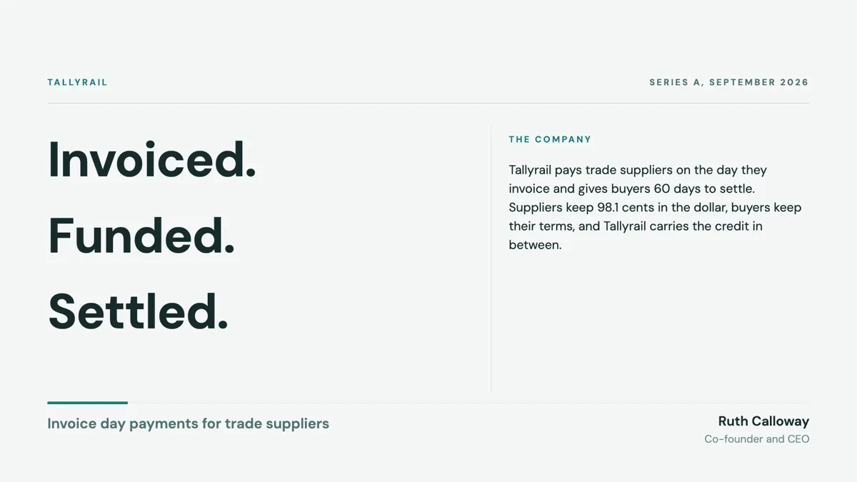Fintech pitch deck example with the licensing slide where investors expect it example