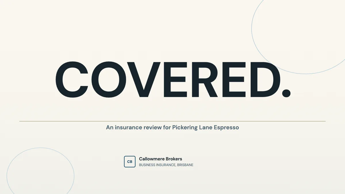 Insurance broker presentation with cover compared in a table example