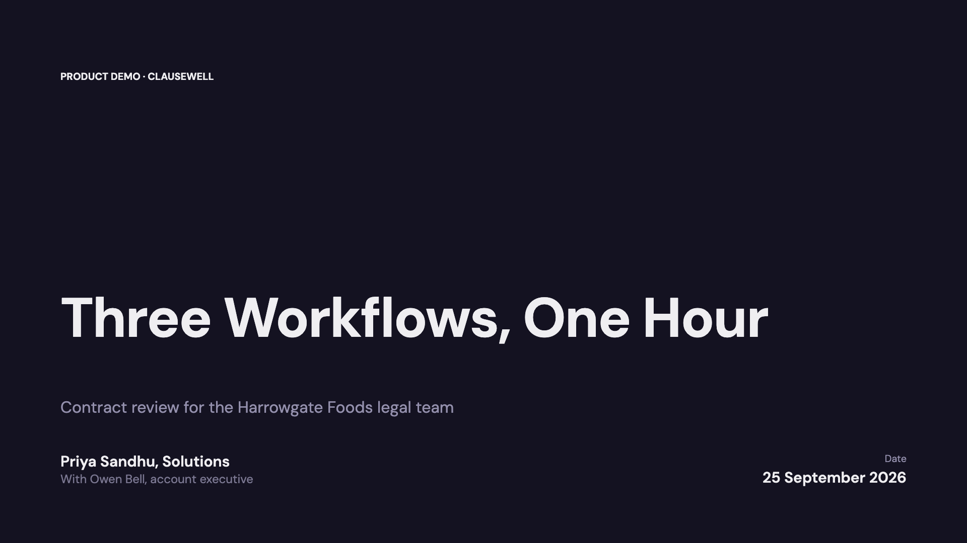 Product demo deck example