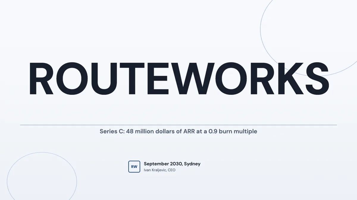 Series C pitch deck that leads with efficiency over growth example