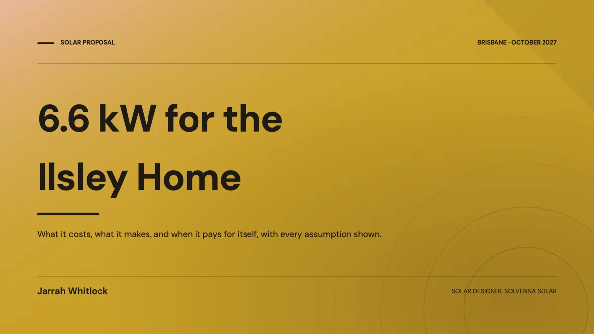 Solar sales presentation with the payback shown honestly example