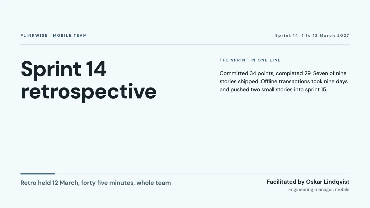 Sprint retrospective presentation: what changes next example