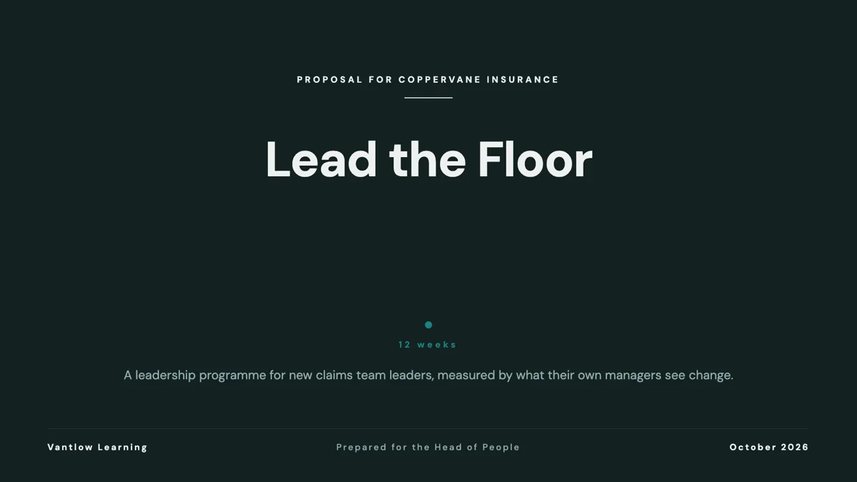 Training provider sales deck example for an HR buyer example