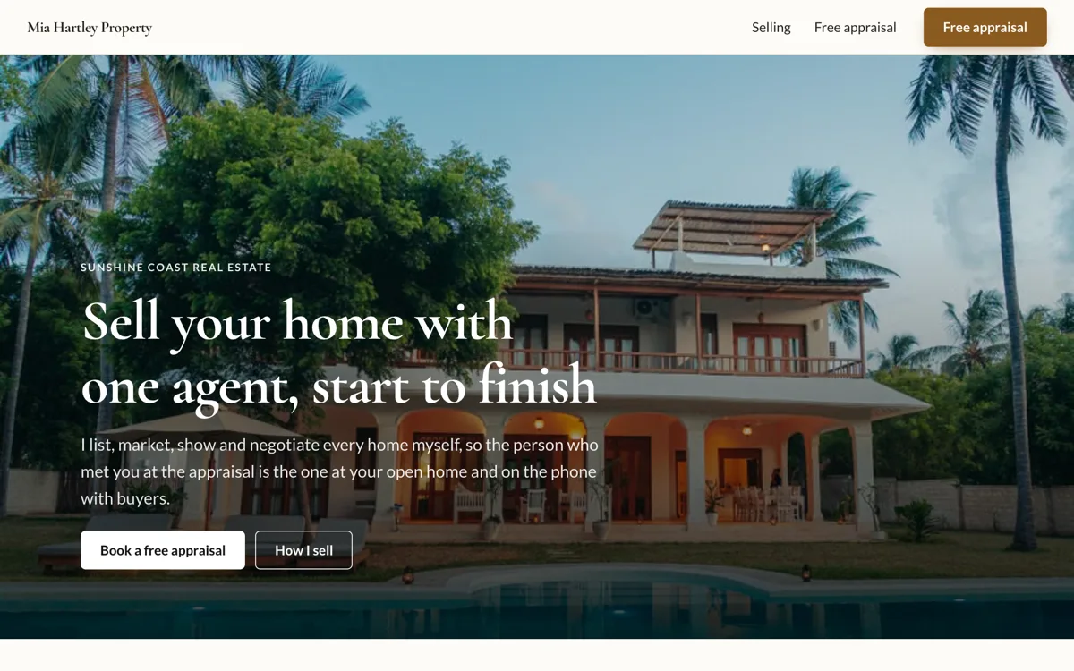 Real estate agent website example built to win listings example