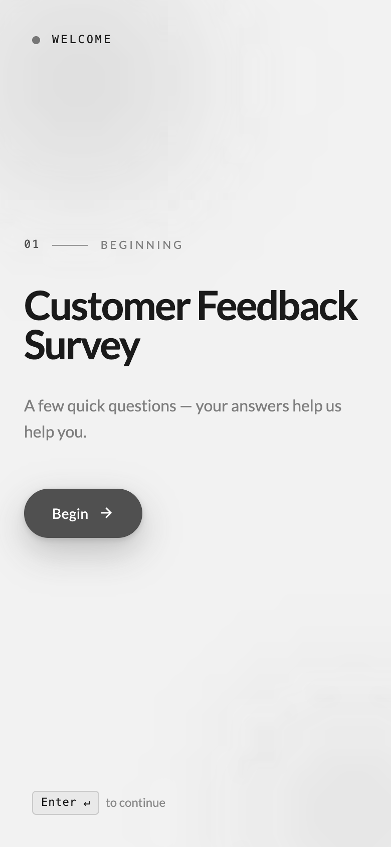 The conversational form on a mobile screen.
