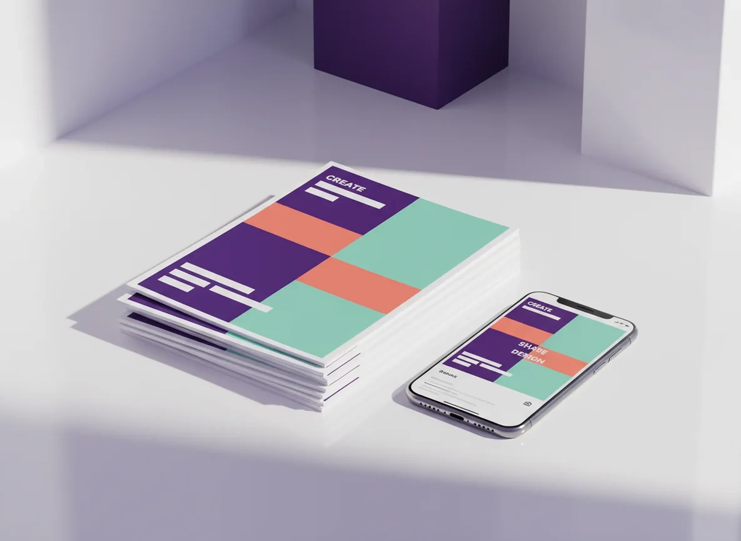 Printed flyers and a phone showing the same design as a social post