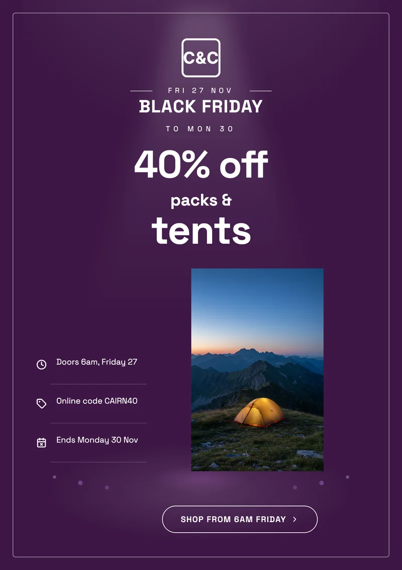 Black Friday sale example made with OneCraft