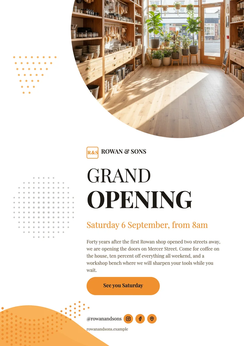 Grand opening example made with OneCraft