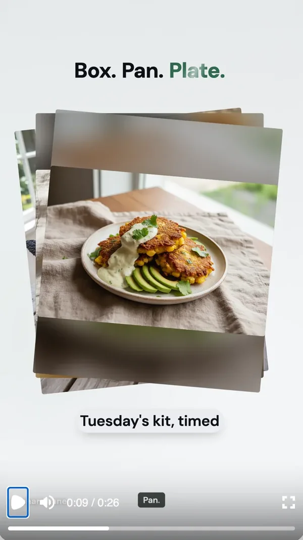 Meal kit creator clip example made with OneCraft